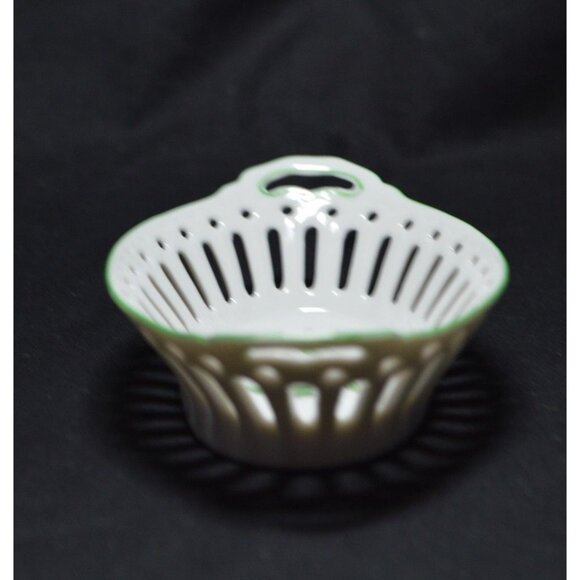 Bergdorf Goodman Porcelain Trinket Dish Hand Painted Cherry Themed With Gift Box - Picture 7 of 12